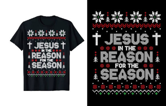 Funny Jesus Christmas T-shirt Design Review