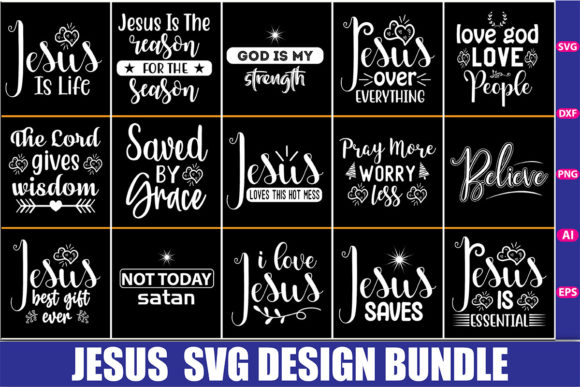 Jesus SVG Bundle: Graphics & T-Shirt Designs