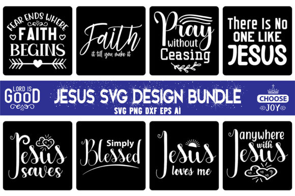 Jesus SVG Bundle: Graphics & T-Shirt Designs