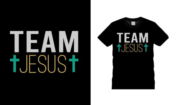 Team Jesus Typography T-Shirt Design Graphics Review